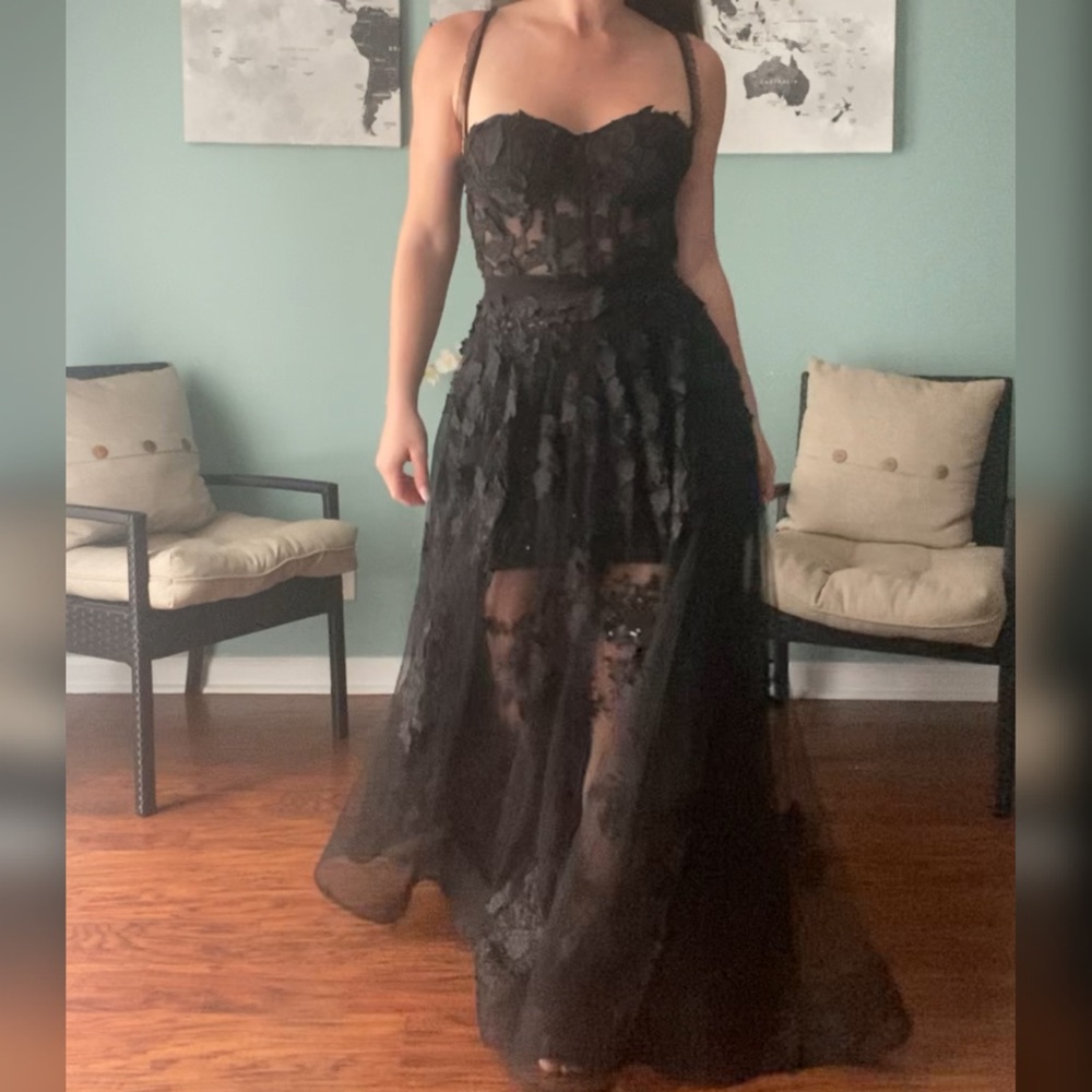 *SOLD*Jovani black homecoming dress, prom dress or black wedding dress - Picture 3 of 6